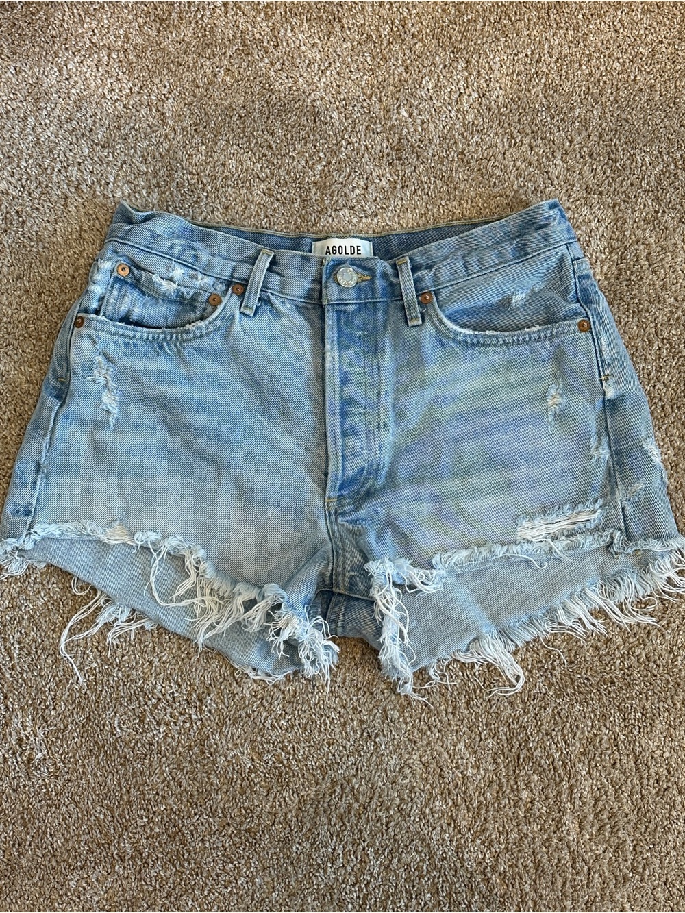 Agolde Parker Vintage Cut-Off Denim Shorts - Swapmeet - Size 27